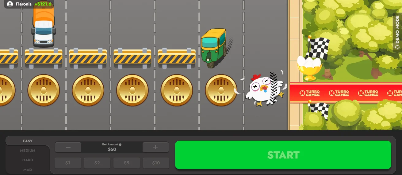 Demo Spiel Chicken Route